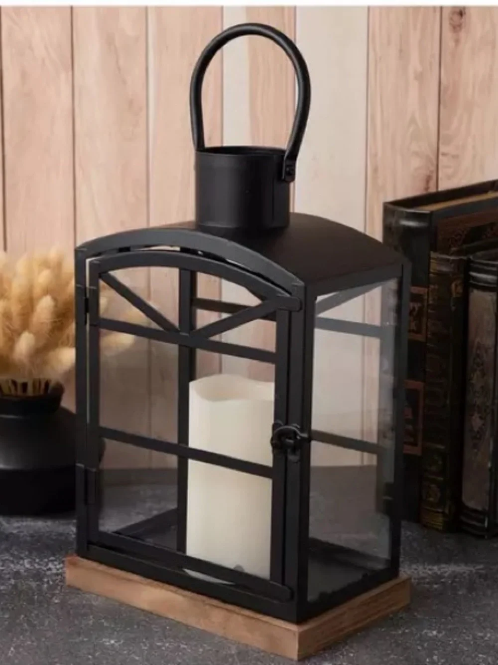 Black Arch Metal Lantern